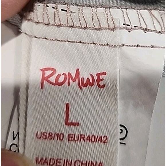 ROMWE Sz Large (8-10) Skirt Floral Butterfly Lace Up Brown Asymmetrical Flutters - Picture 3 of 8